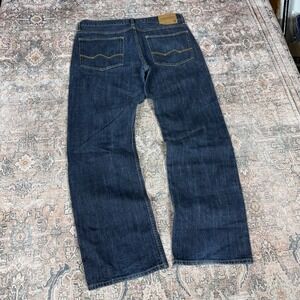 Vintage 2000s American Eagle Baggy Bootcut Style Dark Blue Jeans Size 33x32